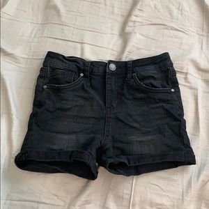 girls black jean shorts
